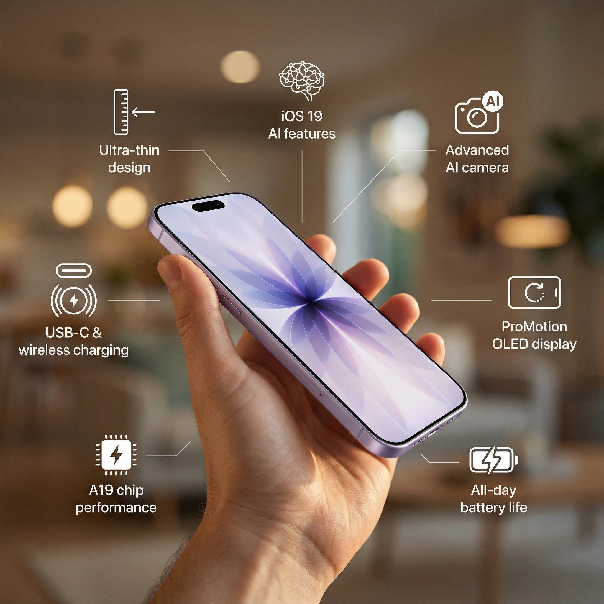 AI productfotografie technologie iphone - marketingbeeld